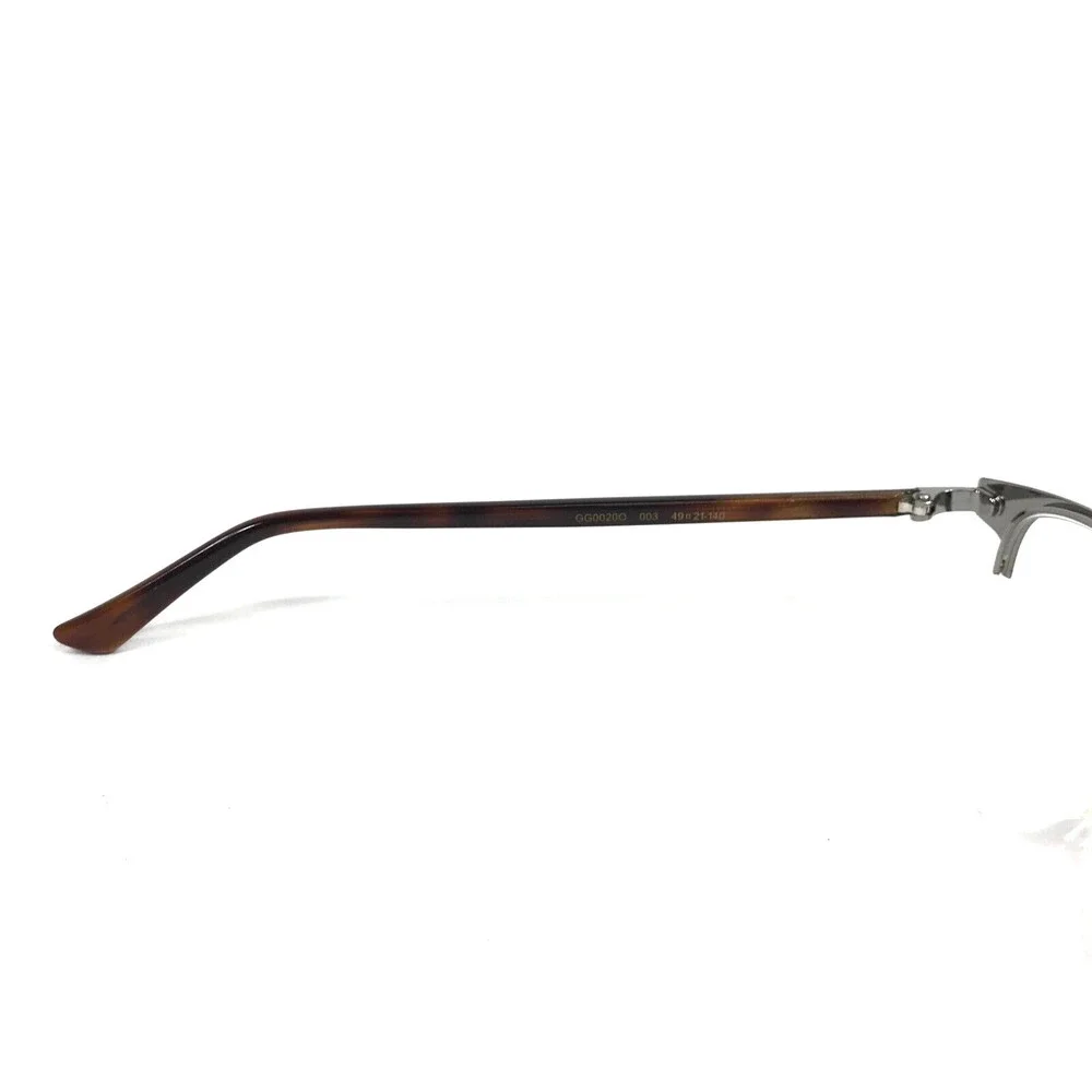 Gucci Eyeglasses Frames GG0020O 003 Brown Tortoise Round Half Rim 49-21-140